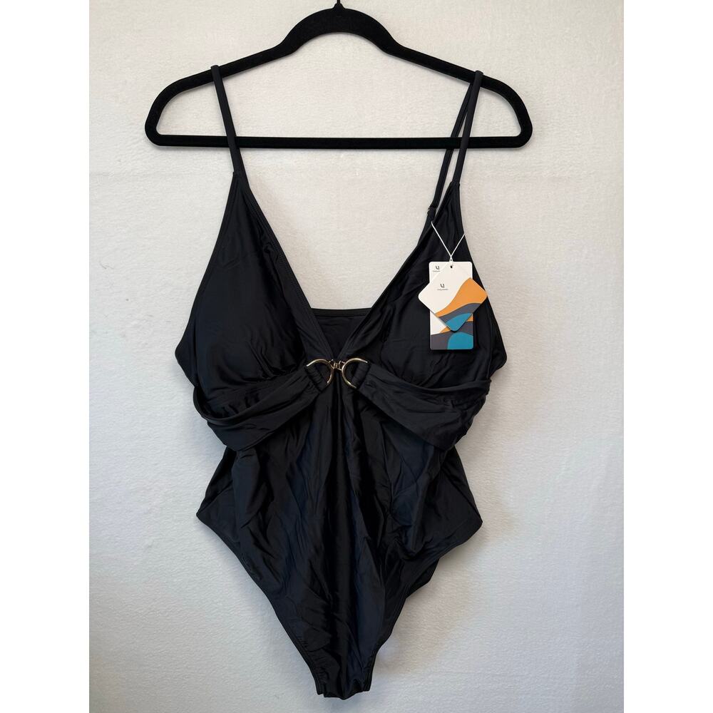 Uniquebella Women's One Piece Swimsuit Tummy Control Swimwear, Black, 3XL - NEW